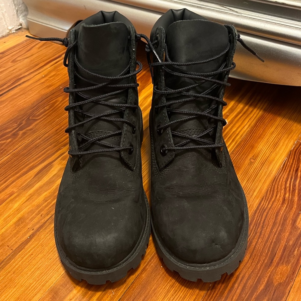 Black suede Timberland boots size 5.5 (fits like a 7&1/2-8)